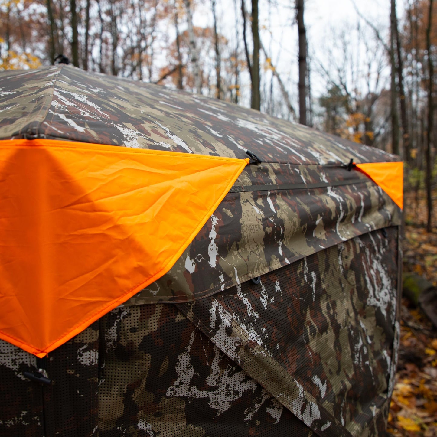 Barronett Blinds® Spy 5, Portable Hunting Blind, 5-Sided Hub Blind, View-Through Mesh, Two Vertical Corner Doors, Crater™ Harvest, 72” x 84” x 84”, SP500CH
