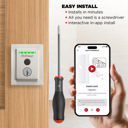 Kwikset Halo Touch Fingerprint Wi-Fi Smart Lock, Keyless Entry Door Low Profile Deadbolt, Geofence Auto-Unlock, Grade AAA Certified, No Hub Easy Install, Matte Black Lifetime Finish Warranty, Square