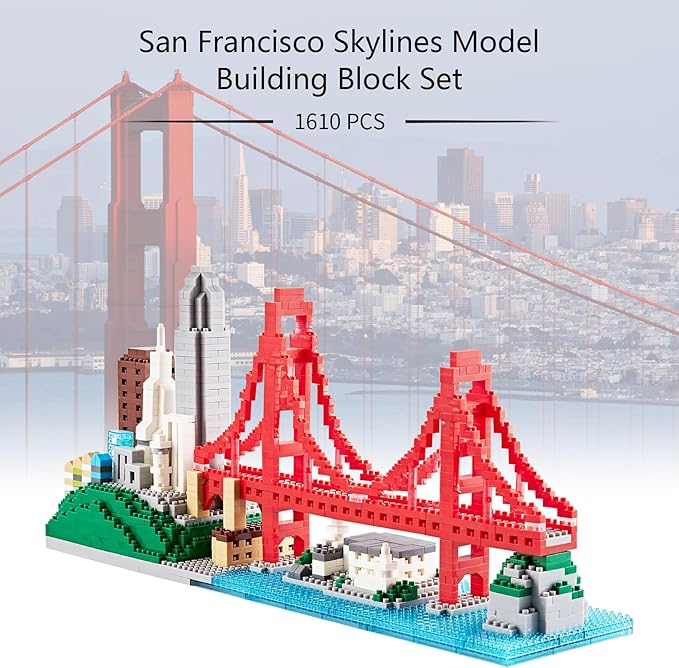 Building Blocks Set Architecture San Francisco Building Kits Landmarks Skyline Collection Micro Building Bricks 1610 PCS
