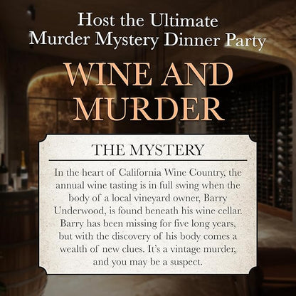 Murder Mystery Party A Taste for Wine &amp Murder – Murder Mystery Dinner Party Game for Adults – Interactive Crime Solving Role Play Game Night Kit with Invitations &amp Clues – Ages 16+
