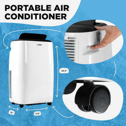 AIRO Portable Air Conditioners 8000 BTU, AC Unit Floor Standing with Remote Control & DIY Installation Kit, New 2025 model