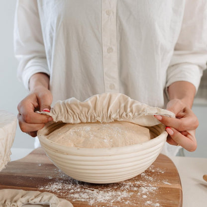 Beautiful Linen Cotton Blend Bowl Covers for Bread Proofing - Reusable Set of 3 in Varying Sizes Easily Fit Your Bowls 7" to 13" - Durable Fabric Covers, Ideal Sourdough Bread Baking Accessories