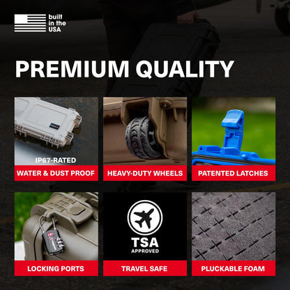 Condition 1 45" Empty Waterproof Hard Case w/Wheels – Lockable, TSA Approved Gear Storage Long Trunk, IP67-Rated Waterproof, Stackable, Rugged Travel Case – Black, Made in USA, 44.52"x16.30"x12.90"