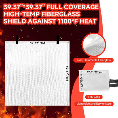 30 Packs Fire Blanket – 39.37x39.37 Inches, 1100℉ Heat Resistant, Emergency Fire Suppression Blanket for Kitchen, Home, Car, Camping – Easy to Use, Non-Toxic, Reusable, Compact & Lightweight