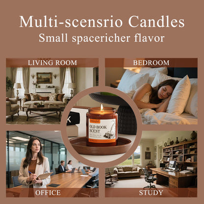Aohoofull Scented Candles Gifts for Book Lovers, Soy Wax Candles,Fall Candle Inspired Gift Ideas for Readers,Women, Bookworm, Librarian, Men, Friend, 8 oz