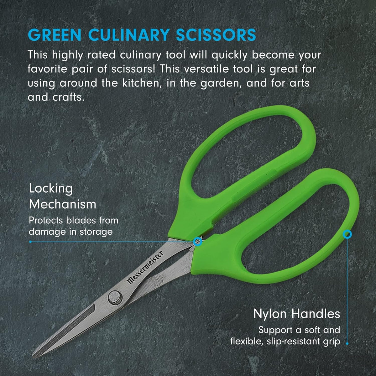 Messermeister 6-Inch Culinary Scissors - All-Purpose Kitchen Scissors with Slip-Resistant Handles