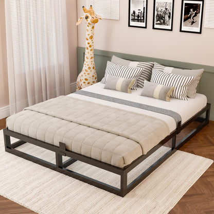 Bilily 10 Inch Full Size Bed Frame with Steel Slat Support,Low Profile Full Metal Platform Bed Frame Support Mattress Foundation,Heavy Duty,No Box Spring Needed,Easy Assembly,Noise Free
