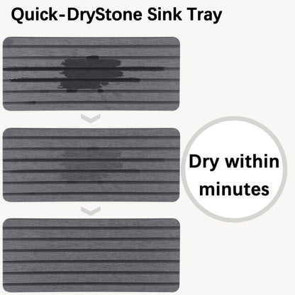 NiuYichee 2 PCS Water Absorbent diatomite Coasters, 10.2" x 4" Water Absorbing Stone Tray for Sink, Stone Drying mat for Kitchen Counter, Stone soap Tray Used for Hand Soaps & toiletries & Plants