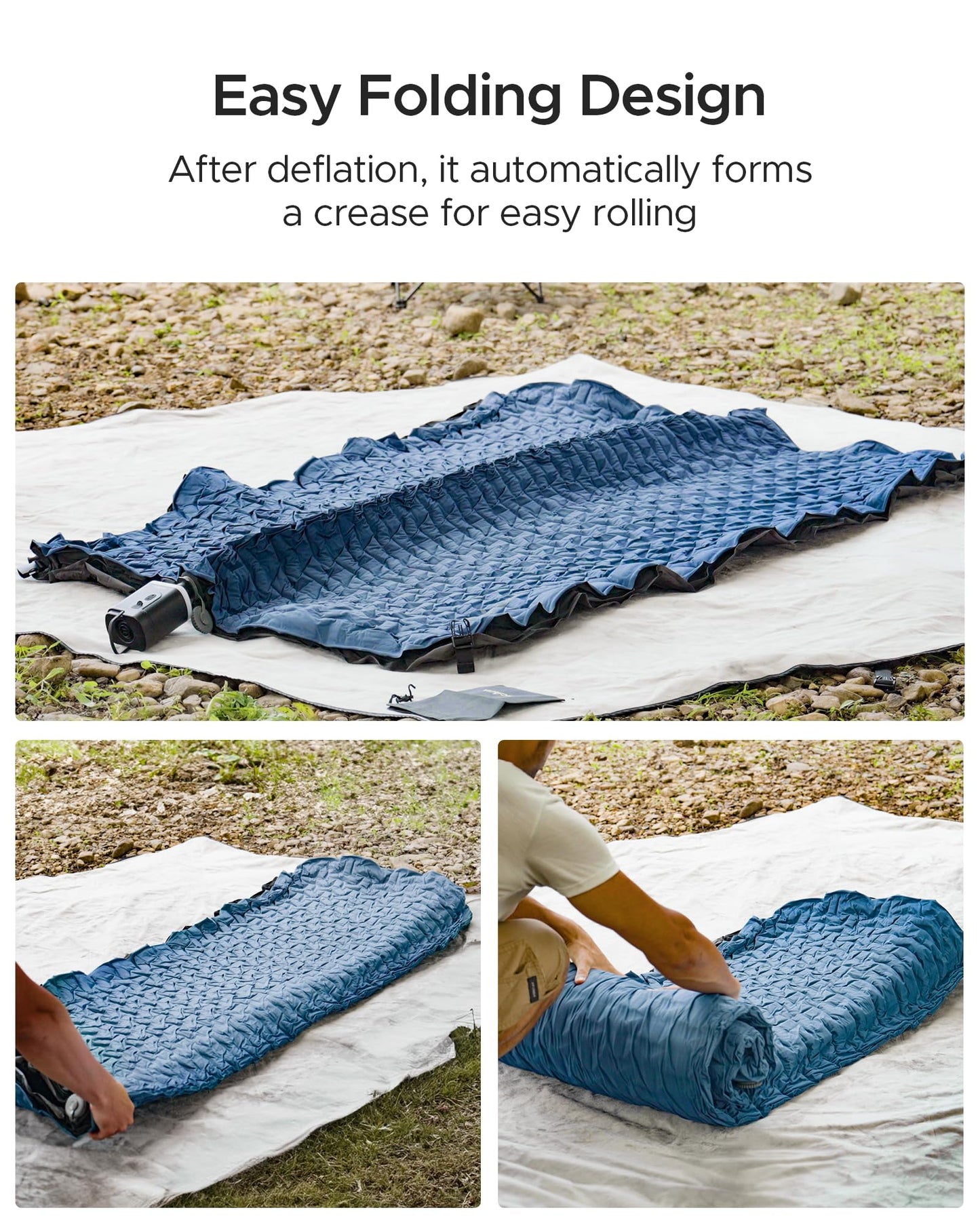 Acacia 4.3" Thick Self Inflating Sleeping Pad with Foam | Innovative Y-Shaped Telescopic Structure | Ultraportable Camping Mattress | Outdoor Compact Air Mat for Tent Car | Full