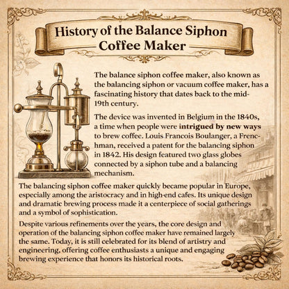 Nispira Belgian Balance Syphon Vacuum Coffee Maker, 500ml Vintage Gravity Brewing System, Gold & Peacock Blue Finish, Manual Tabletop Coffee Brewer
