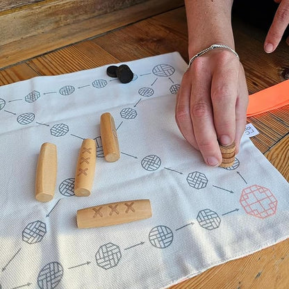 Giftable YUTNORI(Portable Board Game) Traditional Korean Party Game (with Unique Dice) Korean Folk Game YUNNORI 2~4Teams 15min Strategy &amp Luck Fast Pace Mini Board Game