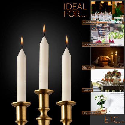 Tribello 6" Ivory Candlesticks - Pack of 8 Short Taper Candles - 5 Hour Long Burning Cream Candlesticks for Christmas, Holiday, Table Candles for Wedding, and Home Decoration