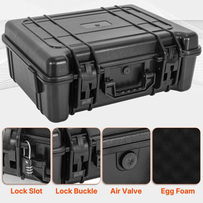 Hard Carrying Case,Shockproof Storage Box with Customizable Foam,Portable Protective Tool Box for Microphone,Recorder,Electronics,Tools,Cameras,Equipment and More, 21.5" x 17.3" x 6"