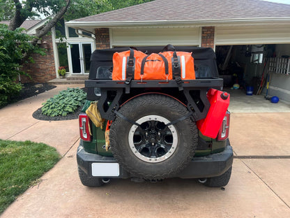 Autoholic Utility Cargo Rack Basket Storage Tray Spare Tire Storage Rack Fit for 1976-2025 Jeep Wrangler JK/JL, 2021-2025 Ford Bronco 27"-32" Tire 88 LB Capacity No-Drill Installation