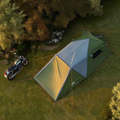 Night Cat Cabin Tent with Vestibule: 3 Persons Pop Up Camping Tent Double Layers Easy Quick Setup Waterproof