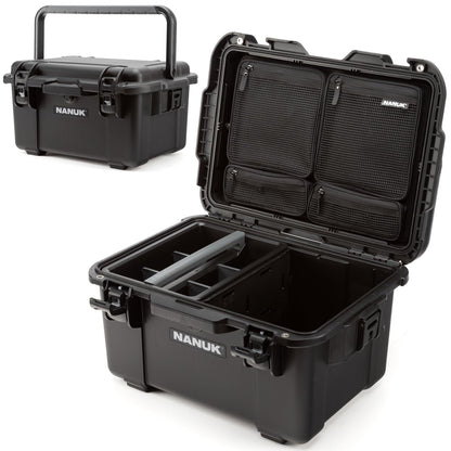 NANUK Trail 35 – 38.8 L (10.2-Gallon) Waterproof Gear Case – Modular Cargo Case for Camping, Fishing, Hunting & Outdoor Storage - Dustproof and Impact Resistant (22.0” x 15.9” x 11.6”) – Black