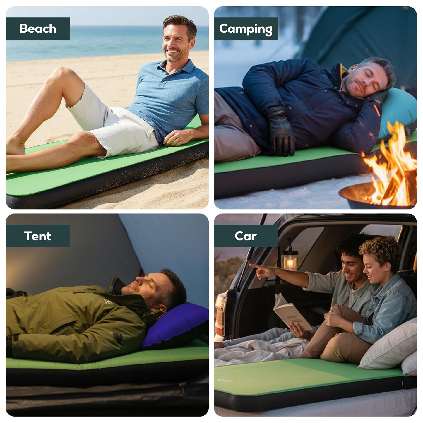 Gear Doctors Artemis 8.3 R-Value Self Inflating Sleeping Pad Camping—Air Mattress Camping—Mattress Pad 4 Season 3D Air Foam 4" Thick Insulated Inflatable Foam Sleeping Mat for Luxury Camp/Car/Cot/Tent