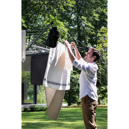 Brabantia Topspinner Outdoor 4 Arm Spinning Clothesline (164 ft/Ø 1.8") Rotating, Folding Clothes Drying Rack + Ground Spike (Anthracite)