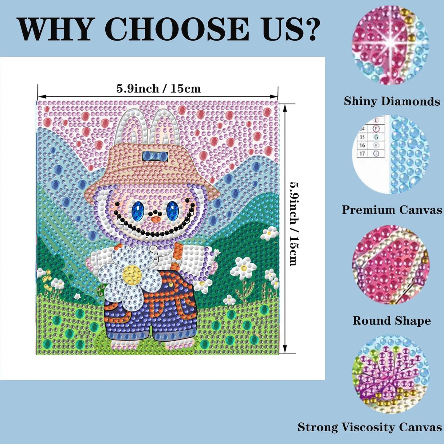Diamond Art Kits for Kids - 4 Pack Diamond Art Painting Kits - Arts and Crafts for Kids Ages 8-12 - Diamond Art Mosaic Kits for Adults Beginner - GEM Art for 5 6 7 9 10 Year Old Girls Boys Gifts