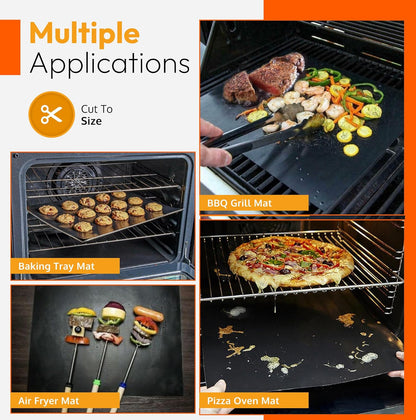 Skiennix Heavy Duty Oven Liners - Non-Stick Teflon Mats for Electric & Gas Ranges | BPA & PFOA Free