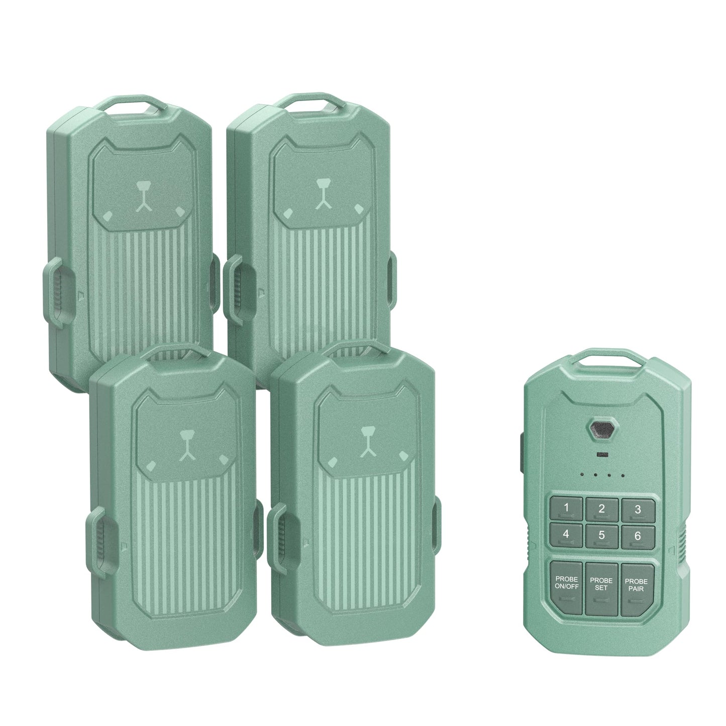 Portable Radar Perimeter Security Alarm System, Green (1 Receiver + 4 Detectors)