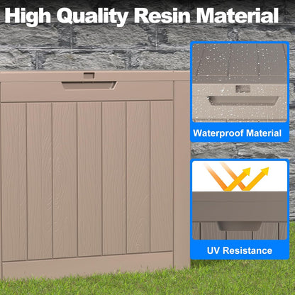 Regine Switzerland 36 Gallon Outdoor Deck Box - Lockable Waterproof Storage for Garden Tools & Cushions | Grey
