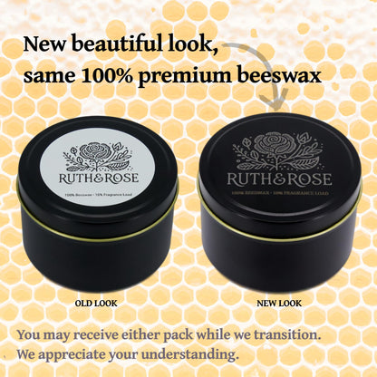 RUTH & ROSE Speakeasy Scented Candle, 100% Beeswax Candle for Home, 8oz, +65 Hours Burn Time, Aromatherapy Non Toxic Candles, Gift for Women & Men, Made in USA, Perfect for Travel or Gifting
