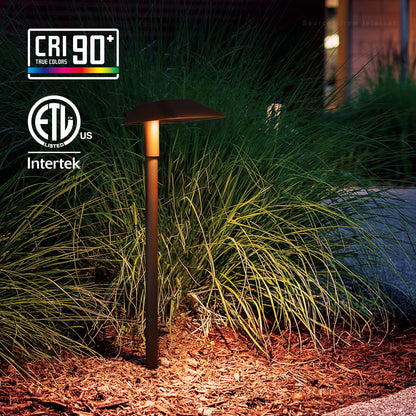 LEONLITE 12-Pack 5CCT Anti-Glare Low Voltage Pathway Lights, 5W Wired LED Landscape Path Lights, Aluminum IP65 Outdoor Landscape Lighting for Walkway Yard, 1800K/2700K/3000K/4000K/5000K, ETL