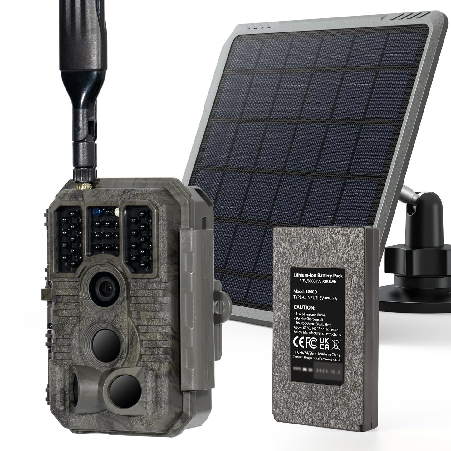 GardePro X60 Pro Max Cellular Trail Camera with SP300 Solar Panel, Live View, 8000mAh Battery, Shared Data Plan, On-Demand HD Photo & Video, Compatible with Verizon/AT&T/T-Mobile