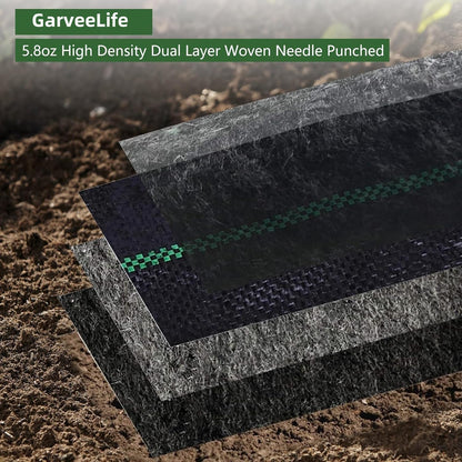 GarveeLife Woven Landscape Fabric 5.8 oz, 3 x 300 ft Weed Fabric Barrier, Double Layer, Garden Fabric Weed Barrier, Weed Control Fabric Ground Cover, Gardening Mat for Garden Beds, Landscaping