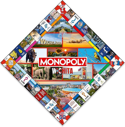 Monopoly Board Game – Wichita KS Edition: 2-6 Players Family Board Games for Kids and Adults Board Games for Kids 8 and Up Great for Game Night