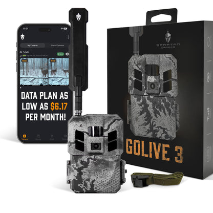 Spartan Camera GoLive3 Best Hunting Trail Camera, Live Streaming, 96° Wide Angle, Motion Activated, On-Demand FHD Photos and 1080p Videos, Built-in Lithium Battery, Blackout IR Flash,GPS, Weatherproof