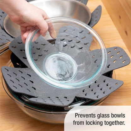 All-Clad Cookware Protectors - 6-Piece Pot and Pan Protectors for Kitchen Organization | Black/Gray