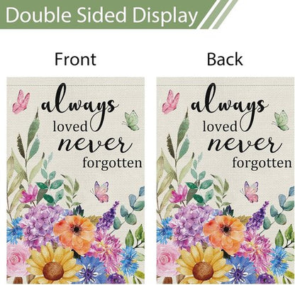 Heyfibro Memorial Garden Flag - Double-Sided Burlap Butterfly Design | 12x18 Inch Sympathy Decor