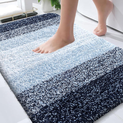 OLANLY Bathroom Rugs - Extra Soft Microfiber Mat, Quick Dry & Machine Washable - 30x20, Navy Blue