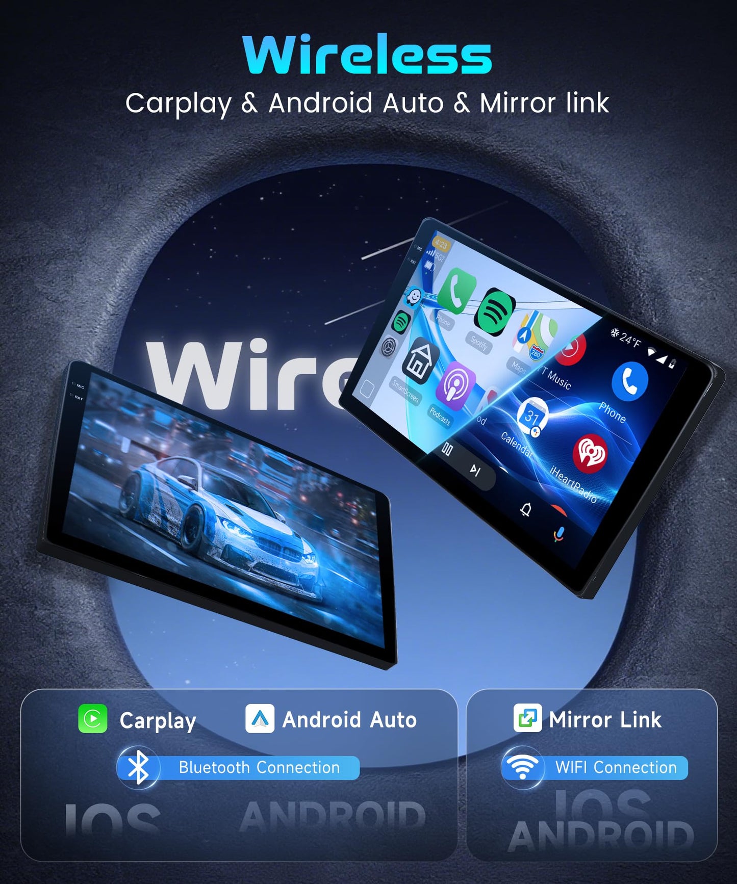 Rimoody 4G+64G Android 15 Car Stereo for Ford Expedition 2007-2014 (Manual A/C) Wireless Carplay Android Auto, 9'' in-Cell Screen Head Unit with GPS/Bluetooth 5.0/FM RDS/EQ/5G-WIFI Backup Camera SWC