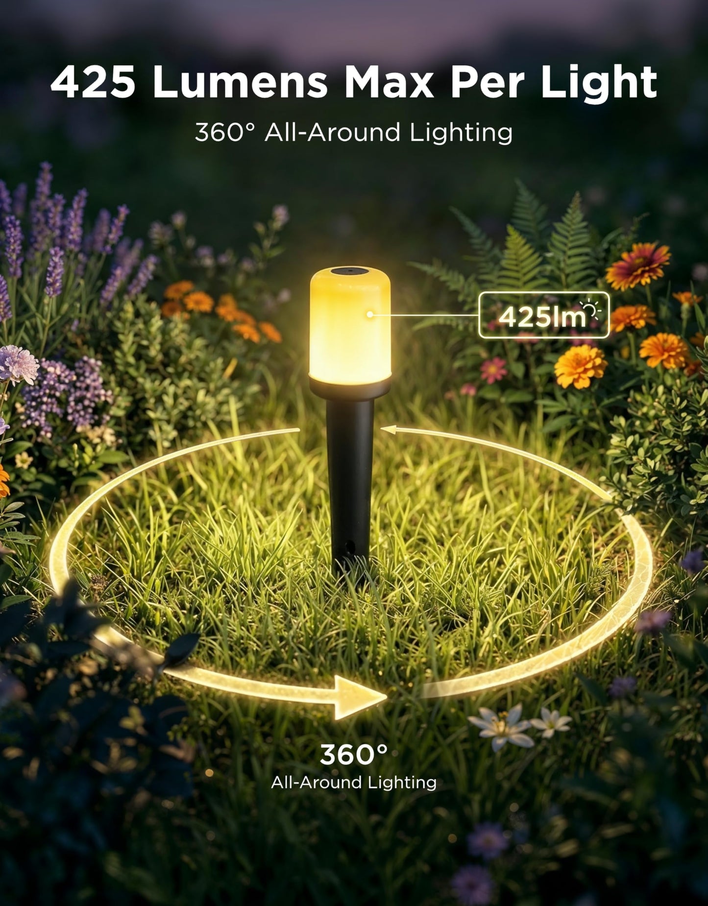 Govee Outdoor Cylinder Pathway Lights 8 Pack, 425lm Patio Lights, IP67 Waterproof, 60+ Preset Scene Modes, Outdoor Decor for Path, Patio, Garden, Lawn, Compatible with Alexa, Google Assistant, Matter