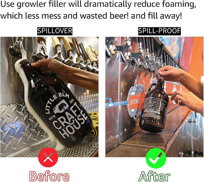 2PCS Growler Filler Tube Hose,12'' 5/16" I.D Silicone Growler Filling Tubing Leak-free Beer Jug Filler Funnel,Stainless Bottle Filler Barb Fitting Fit ID12.63-12.7mm Kegerator Tap Beer Faucet Outlet