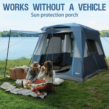 Portal 5-Person SUV Tent with Porch, Blue, Water-Resistant & Windproof, Spacious Car Camping Tent, Fits SUVs, MPVs, Vans & Pickups