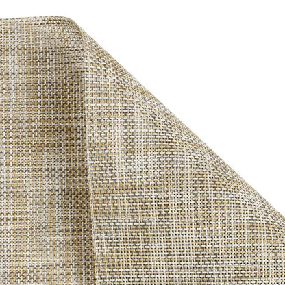 SHACOS Placemats Set of 6 Woven Vinyl Place Mats Wipeable Heat Resistant Stain Resistant Table Mats Indoor Outdoor, Beige