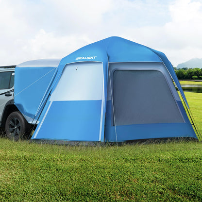 SUV Tent for Camping, Easy Set Up Tent Pop Up 6 Person Car Tailgate Tent with Rainfly for Travel Outdoor, Weather Resistant Waterproof PU3000mm, 2 in 1 Use 10FT(L) x8FT(W) x7.2FT(H)