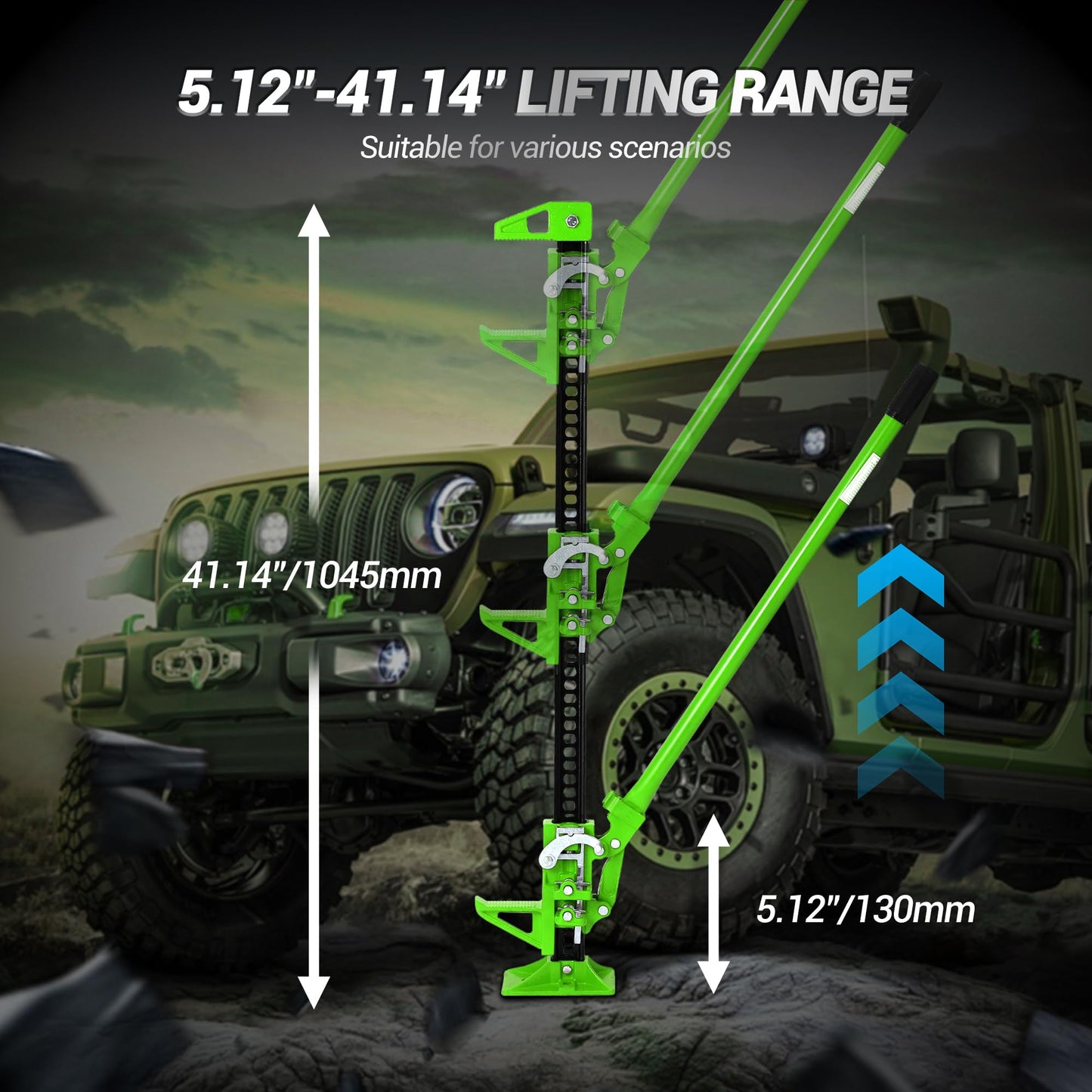 GarveeTech Farm Jack,33" High Lift f-Arm J-ack,7000 Lbs Capacity Ratcheting Off Road f-Arm J-ack, Utility Heavy-Duty f-Arm J-ack for Tractor, Truck, SUV, Bumper Lift, Lift Height 5.12-25.39 Inches