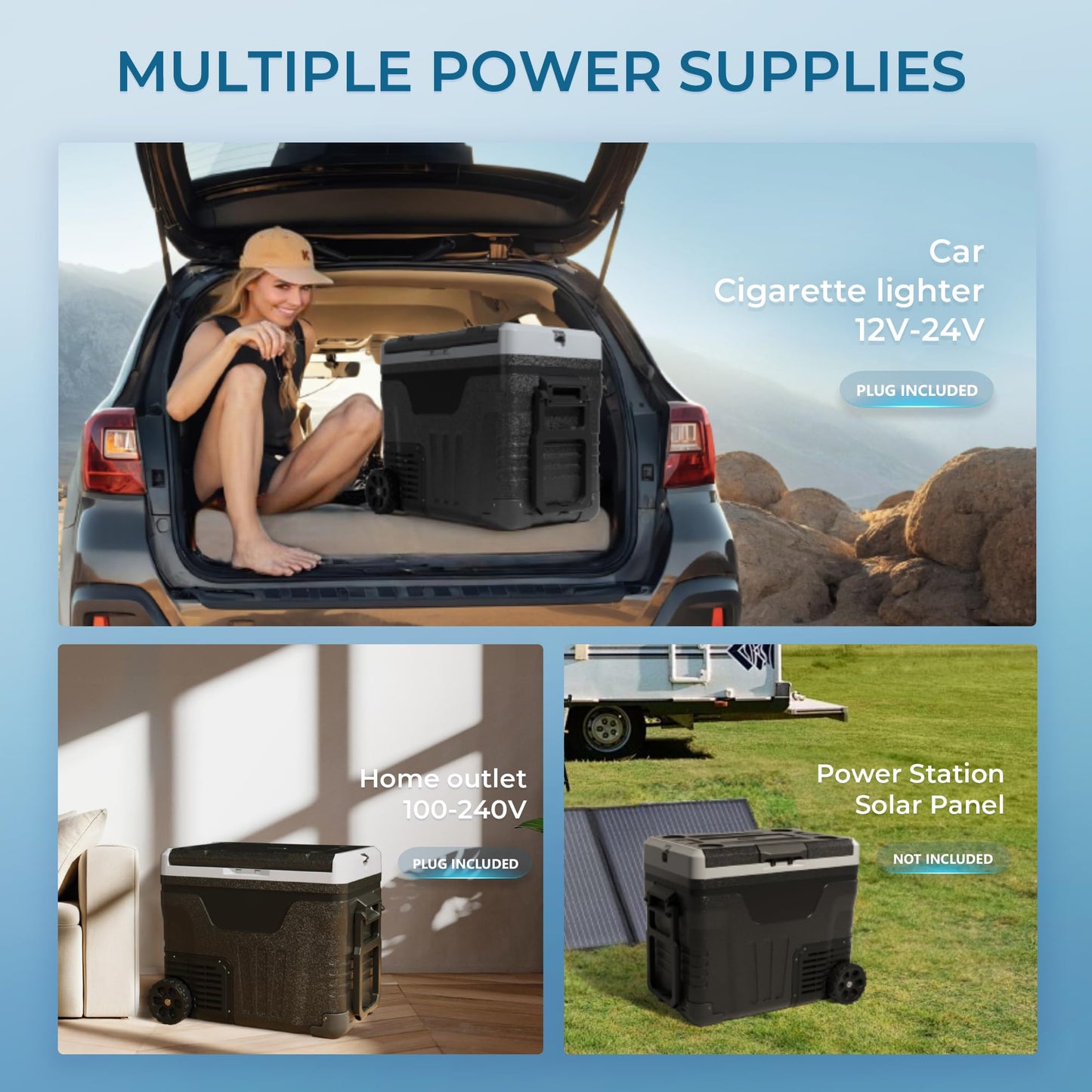 EUHOMY 12 Volt Refrigerator, 47QT(45L) Dual Zone Electric Cooler, Portable Freezer 12V/24V DC 110-240V AC, 12V Fridge -4℉~68℉, 12V Cooler with Wheels & Basket for Travel, Truck, Camping, Boat