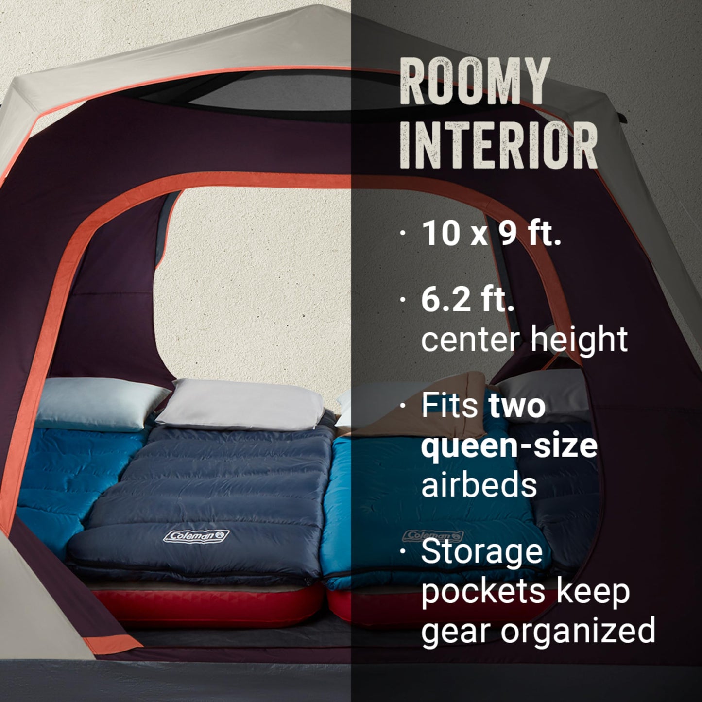 Coleman Skylodge Instant Tent with Rainfly, 4/6/8 Person Family Tent Sets Up in a Minute, Includes Pre-Attached Poles & Carry Bag