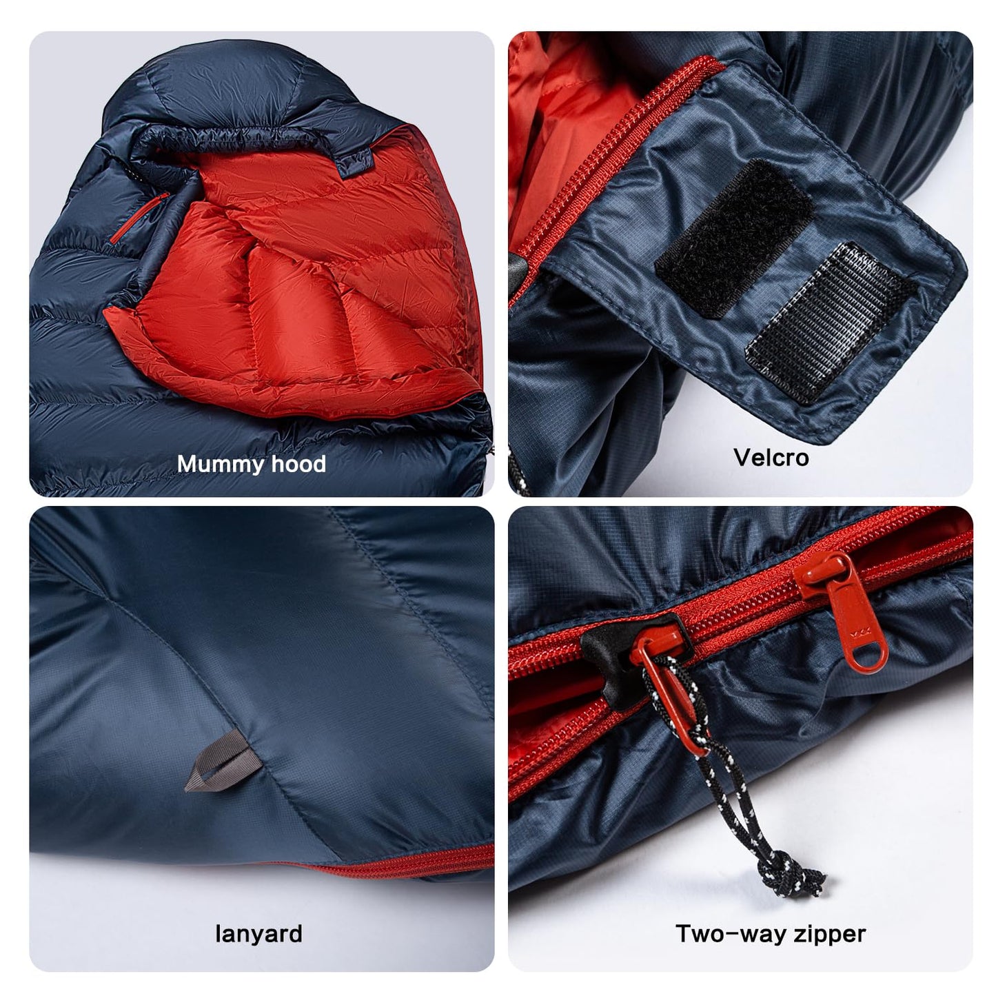 SANSEGAL Ultralight Mummy Down Sleeping Bag 650 Fill Power Duck Down Suits for 32 20 Degree F for Camping Hiking Backpacking