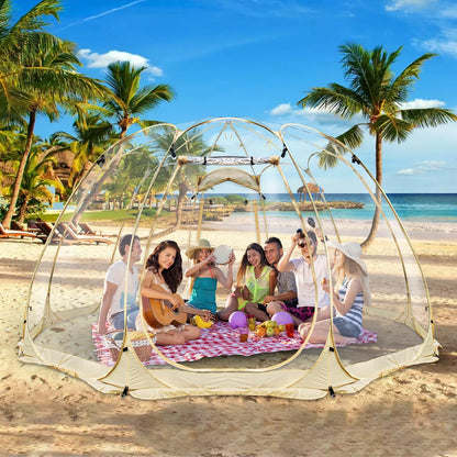 BGYMF 15x15FT Spacious Pop Up Bubble Tent for 10-15 People,Outdoor Clear Dome with Rain Cover, Portable Garden Globe Igloo Tent for Camping