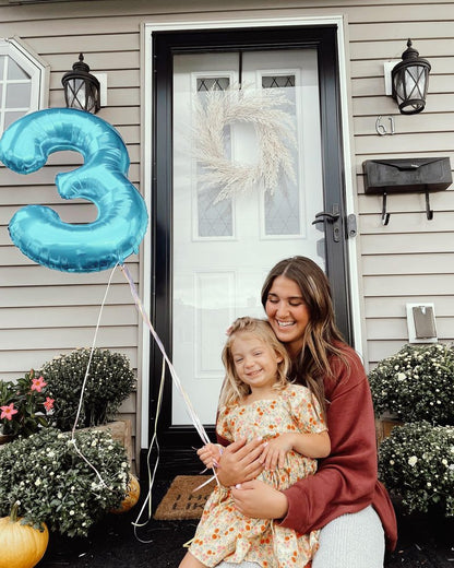 Pearlescent Blue 9 Balloon, Number Balloons 40 Inch, 9th Giant Birthday Decorations for Boys Girls, 19th 29th Party Decorations Supplies, Number 9 Balloon