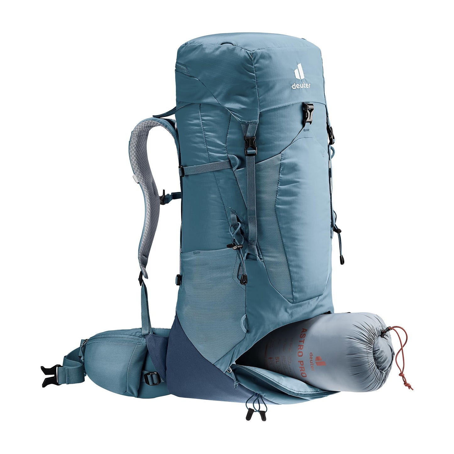 Deuter Unisex Aircontact Lite 40 + 10 L, Lightweight Backpacking & Hiking Backpack for Men & Women, 40 + 10 Liters - Atlantic-Ink