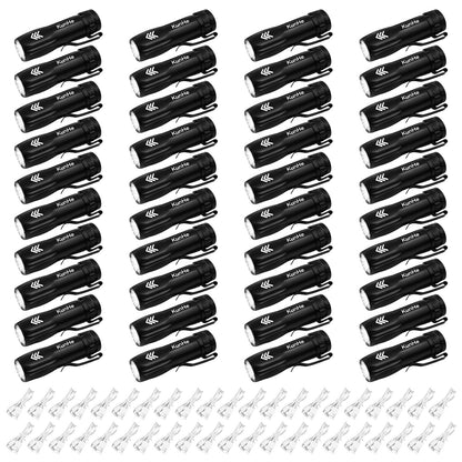 KunHe 40 Pack Small Rechargeable Flashlights Bulk USB-C Mini High Lumen Flashlight Clip-on Portable Pocket Flash Light for EDC Emergency Home Use