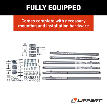 JT’s Strong Arm Short Fifth-Wheel Jack Stabilizer Kit, Eliminates Chassis Movement, Telescoping Tubes for a, Lock in Place, Easy Bolt-On Installation, Universal Jack Compatibility - 191024